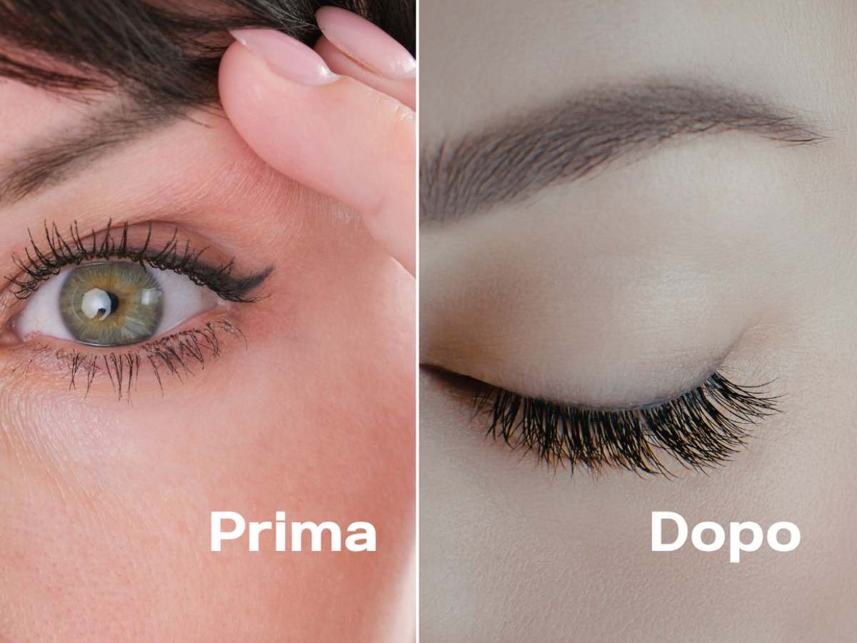trucco con palpebra incappucciata prima e dopo