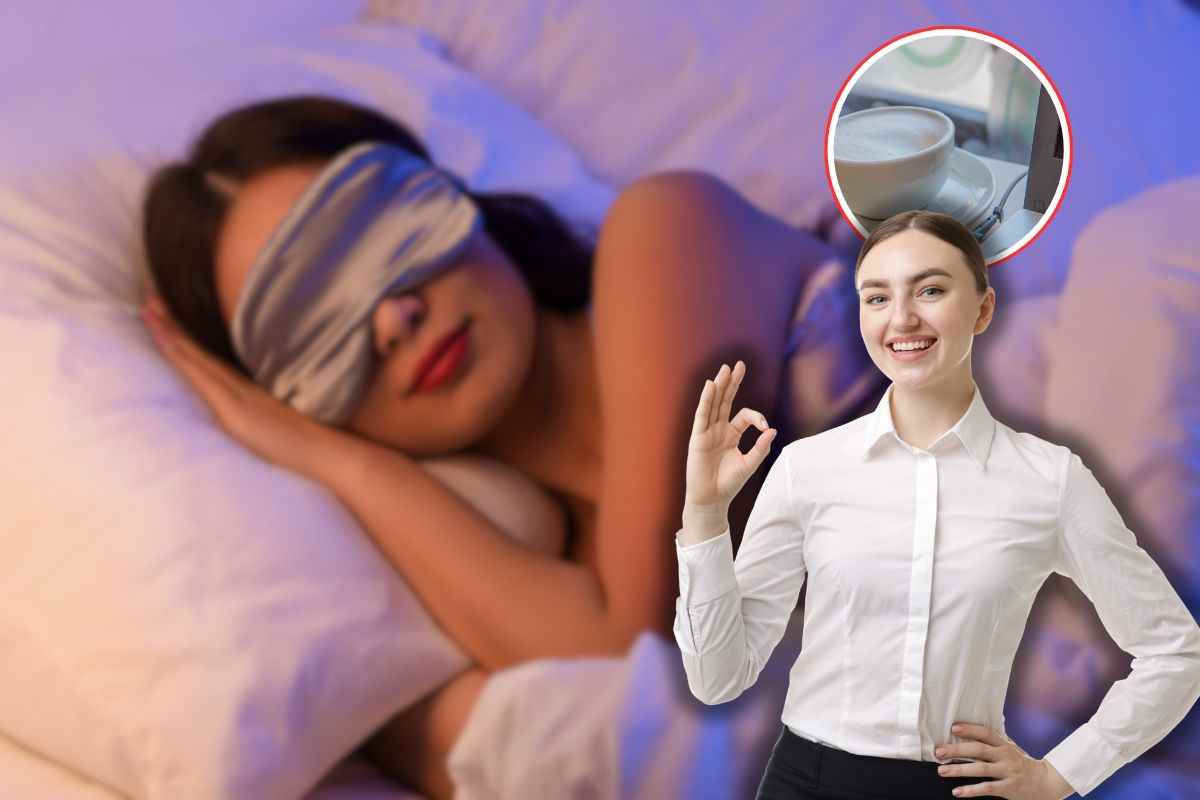 donna che dorme, latte caldo in icona e donna che fa ok